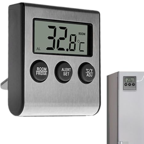 Indicatore di temperatura del frigorifero - Termostato per frigorifero da 2,48x2,99 pollici | Sensori termostato congelatore | Monitoraggio della temperatura dei frigoriferi Allarme intelligente della