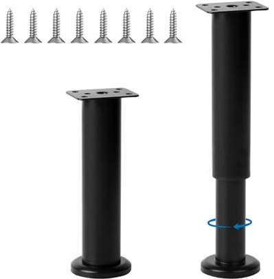 LONGERSIZHAN 2Pcs Patas Regulables Muebles 18-30cm, para Somier y Mesas | Patas ajustables para canapé, escritorio, sofás, armarios y viga central. Altura regulable 18-30 cm