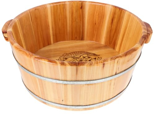Genérico Bañera de Madera Maciza para Pies 12 L Cubo Portátil para Pedicura Spa Baño Pies Reutilizable para Uso Doméstico y Cuidado Personal