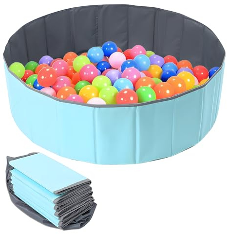 Peldris Foldable Pet Ball Pit, Durable Oxford Fabric Portable Ocean Ball Playpen, Comes With Interactive Pet Chew Balls, Indoor Outdoor Garden Use, Balls Not Included, 100cm (Blue)