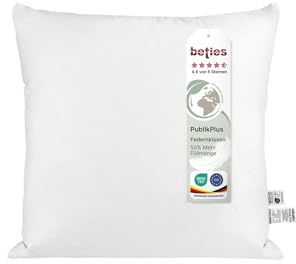 beties - PublikPlus - Feder Füllkissen 60x60 cm – 1420 g Enten- & Gänsefedern – 50% Mehrfüllung – extra standfestes Innenkissen – waschbares Inlett – Sofakissen & Dekokissen