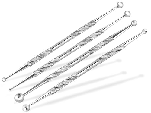 4 x Massagestifte Punktsucher-Set Massagestab Kugel Ø 3/7 5/8 6/9 5/10 mm | Massage-Stab Edelstahl Rostfrei für Wellness und Entspannung 15 cm
