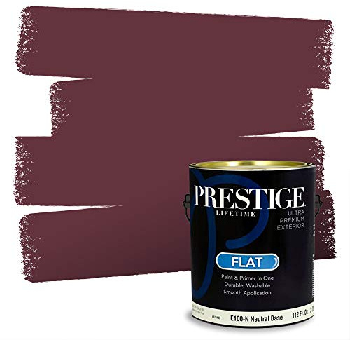 PRESTIGE Paints Exterior Paint and Primer In One, 1-Gallon, Flat, Comparable Match of Sherwin Williams* Burgundy*