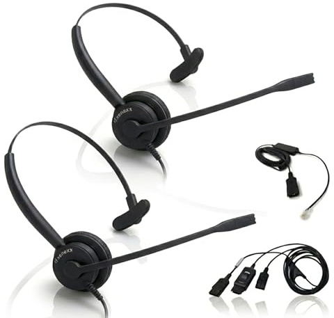 XS 820 Telephone Headset Bundle for Agent Training, Coaching, Monitoring, Supervising, Onboarding - Compatible Desk phones - Avaya, Yealink, Poly, Cisco, Mitel, Grandstream (Mono, Basic Bundle)