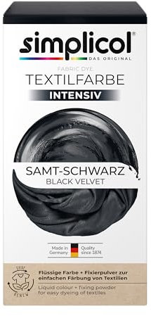 simplicol Textilfarbe intensiv, Samt Schwarz, All-in-1 Komplettpackung, 399 g