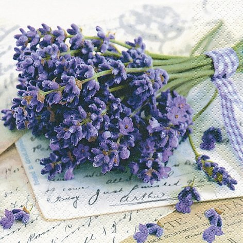 20 Servietten 33x33 cm Blumen Lavendel Wiese Tischdekoration