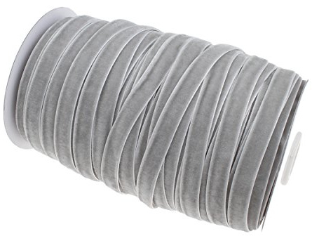 Perlin Samtband 10mm Samtborte Schmuckband Schleifenband Zierband Zierborte 10 Meter Borte Band (Grau)