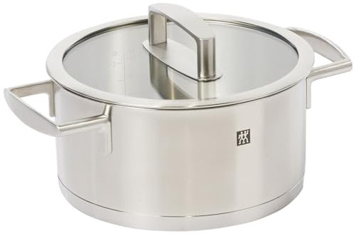 Zwilling 66462-200 Vitality Stew Pot, 7.9 inches (20 cm), 3L Stainless Steel, Double-Handed, Pot, Bottom 3-Layer Construction, Induction Compatible, Dishwasher Safe