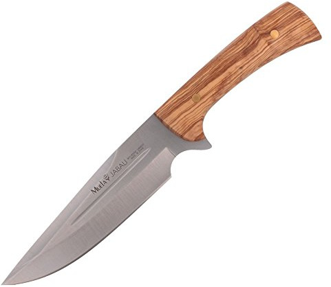 ELECTROPOLIS Wildschweinjagdmesser Muela Olivenholzgriffen, Integral, Gewicht 350 Gramm, 17 cm + Blatt-Mehrzweckgeschenkkarte