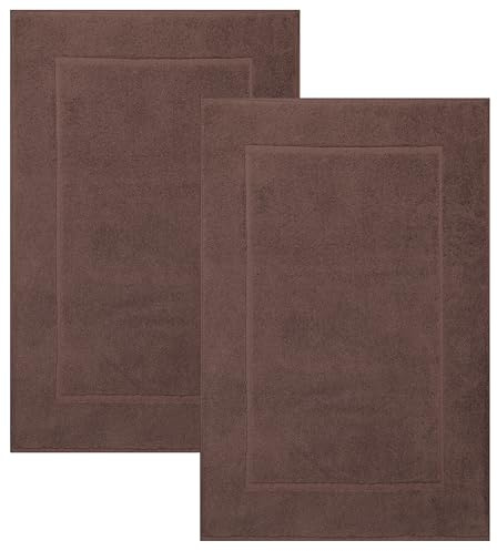 Betz Badvorleger Premium 50x70 cm 2er Set – Badematten aus 100% Baumwolle, ca. 650 g/m², Oeko-TEX® Standard 100, saugstark & weich Farbe nuss