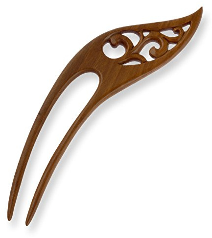 ISLAND PIERCINGS Haarnadel, Handarbeit aus Holz, HN274, Braun, Klaue, Unisex, Erwachsene, 16 cm, 1 Stück