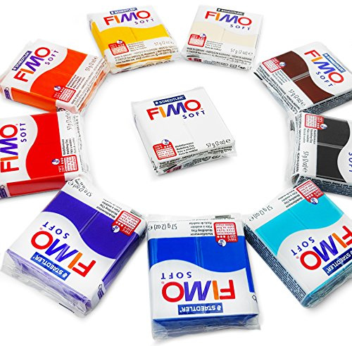 FIMO SOFT Polymer-Backofen Modelliermasse - 10 x 57 g - Die beliebtesten 10 Farben