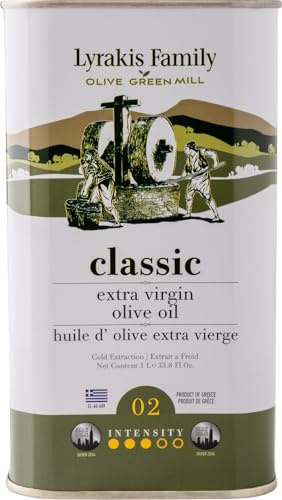 Lyrakis Family Olivenöl 1L – Griechisches Natives Olivenöl Extra,Premium Erste Kaltpressung, Reich an Polyphenolen, Handgepflückte Oliven, Neue Ernte, Frischer Saft aus Kreta – Seit 1975