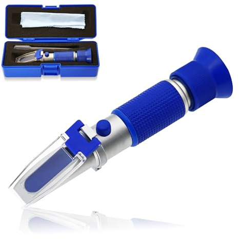 AMTAST DEF Refractometer 0-40% AdBlue Diesel Exhaust Fluid Urea Concentration Refractometer Hand Held Refractometer with ATC for Automotive Diesel, Made of Copper Not Cheap Aluminum (Model AMR001)