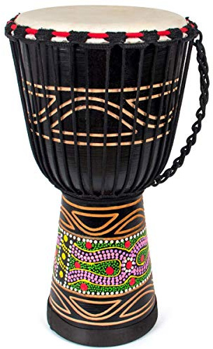 Djembe Drum, AKLOT African Drum Hand-Painted 9.5'' x 20'' Mahogany Goatskin Drumhead for Starter Beginners Adult for Over 8 Years Old