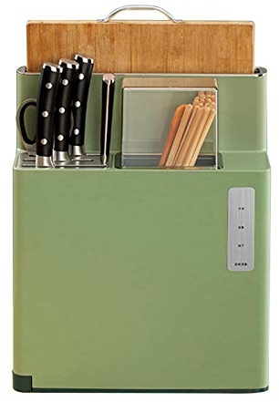 Bloc Couteau Vides, Support Pour Planches À Découper,Support De Couteaux Avec Fonction De Désinfection Et De Séchage, Rangement Peu Encombrant,Vert