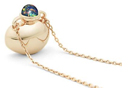 Personalized Engraving Bottle Black Opal Necklace Gold Tone Amphora Vessel Vase Jar Necklace For Women