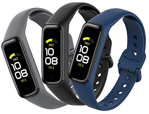 MIJOBS [3 Stück Kompatibel mit Samsung Galaxy Fit 2 Armband, wasserdicht schweißfest atmungsaktiv Samsung Galaxy Fit 2 Sport Ersatzarmband Silikon Uhrenarmband