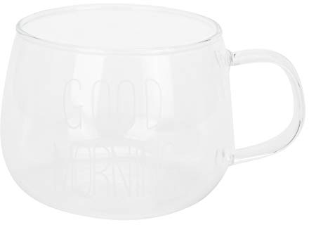 Atyhao Tazza da caffè Tazza in vetro borosilicato trasparente con manico per tè al latte Bevanda da cocktail Bevande calde Cappuccino, Latte, Tazza da tè grande(B)