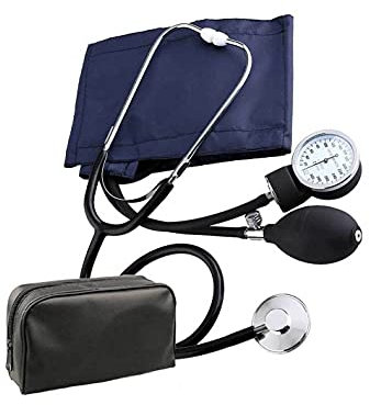 TEMPO DI SALDI Misuratore Pressione da Braccio Analogico Preciso ±3mmHg con Stetoscopio, Sfigmomanometro Manuale Portatile, Macchina Pressione da Braccio con Custodia Inclusa