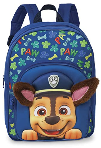 Fabrizio Patrol Rucksack – Kindergartenrucksack für Jungen von 3-6 Jahren mit Chase und abstehenden Plüschohren, Tasche für Kindergarten und Kita – 31cm x 24cm x 13cm - 8L blau, Einheitsgröße