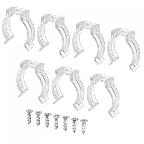 sourcing map T8 U Clips Holder Bracket Fluorescent Tube Light Fixture Plastic Pipe Clamps with Screws for LED Bulbs Ceiling Lamp, Pack of 10