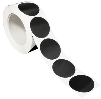 SPRINTIS Klebepunkte 40 mm, schwarz, 1000 Stück Markierungspunkte selbstklebend auf Rolle, Punkte Aufkleber aus Papier für Büro und Lager