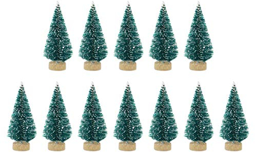 12 Stück Mini Weihnachtsbaum Künstlich Deko - Klein Tannenbaum Miniatur Zeder Tanne Mit Basis, Christbaum Weihnachtsdeko Für Tischdeko Basteln Schaufenster (3.5/4.5/6.5cm Höhe)