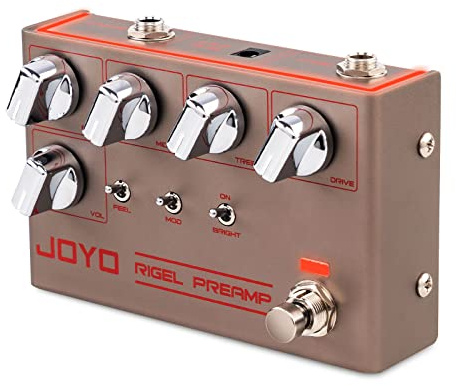 JOYO High Gain Overdrive Preamp Pedal mit Echtem Amp-Kopfton für E-Gitarre (Rigel Preamp R-24)