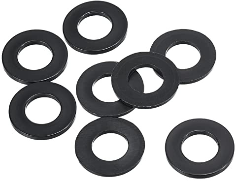 PATIKIL M12 Rondelle Plate en Nylon, 8 Paquet 12mm ID 24mm OD Étanchéité Espaceur Joint Anneau pour Robinet Tuyau Eau Tuyau Fixation Boulon,Noir