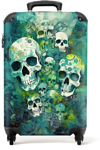 NoBoringSuitcases.com® Handgepäck, Hartschalenkoffer mit TSA Schloss, Trolley, Reisekoffer, Carry on, Rollkoffer, Klein oder Mittelgroß Grün