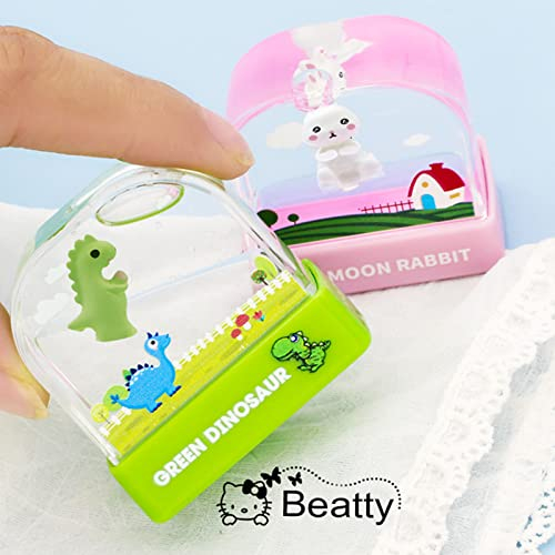 Stempel mit namen für kinder kleidung,namensstempel kinder textil wasserfest, personalisierter namensstempel für kinder (Green Dinosaur,schwarz)