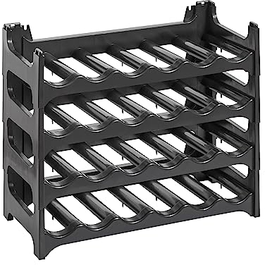 Grizzly Flaschenregal - Modulares, stapelbares Design für 24 Flaschen, Weinregal Anthrazit