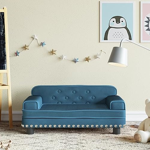 Festnight Kindersofa Blau Minisofa Kindercouch mit Schlaffunktion 70 x 45 x 30 cm Kindersessel Schlafsofa Kinder Sofa Bettfunktion Schlafsessel Minisofa für Kinderzimmer Kindermöbel Kunstleder