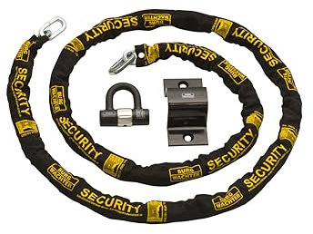 Burg-Wachter 3M Sold Secure Gold Bike Chain, Lock & Ground Anchor Kit, Black