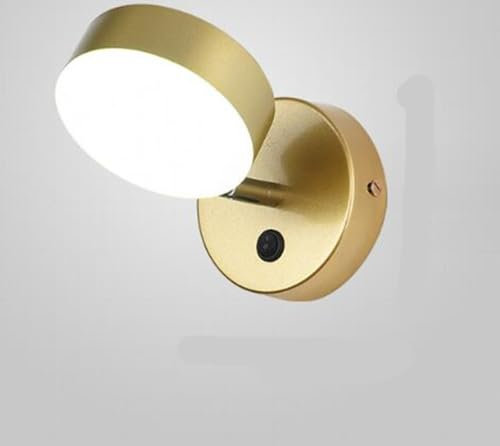 SXYSXYSXY LED Minimalismus Wandleuchte mit Schalter Modern Acryl Leselampe Wandlampe Innen Schlafzimmer Wandbeleuchtung für Wohnzimmer Treppenhaus Flur 15 * 10cm,Gold