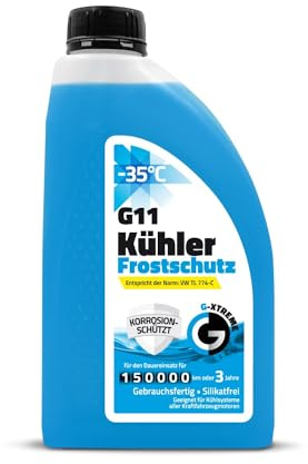 Gamix Kühlerfrostschutz G11 – Gebrauchsfertige Kühlflüssigkeit Auto – Frostschutz bis -35 °C – 3 Jahre Schutz – 1 L