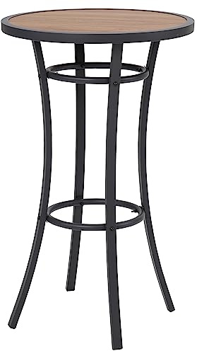 Naga Bahna Bar Height Patio Table, 40-Inch Tall Patio Table Outdoor Bar Table Bistro Table with Wooden-Like Table Top & Metal Frame, Spring, 2026