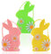 ZoneYan 3 Pièces Panier de Lapin de Pâques, Deco Paques, Decoration Paques, Décorations de Pâques, Panier de Oeufs de Pâques pour Enfants, Fête de Pâques Petit Panier (Flower Rabbit)