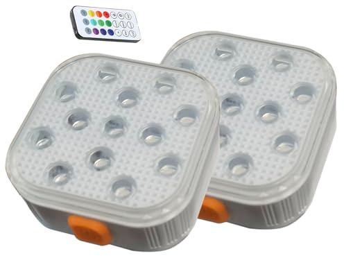 Pool Lights, Submersible Led Rechargeable Distant Remote Control Underwater Pond Lights, 2000mah Waterproof Magnetic Fish Tank Lights, 16 Stable Colors 6 Modes Bathtub Lights for Fountain, Tub, Pond
