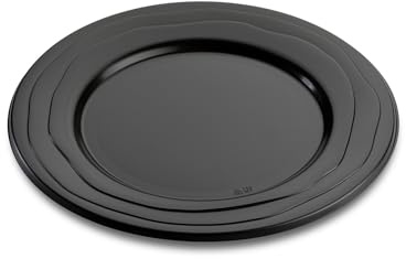 ALPHAFORM Sachet de 20 assiettes noires D240 réemployables et recyclables, Noire