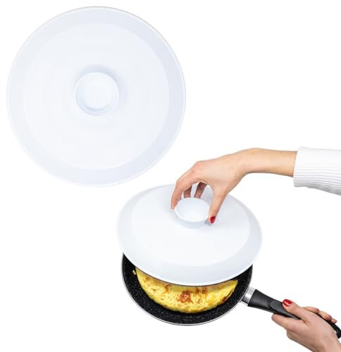 Piatto Gira tortillas 29 cm, coperchio ribaltabile asciugamani in plastica resistente, volantino tortilla, ideale per tortilla di patate, coperchio per padella, pentola, senza BPA, accessorio da