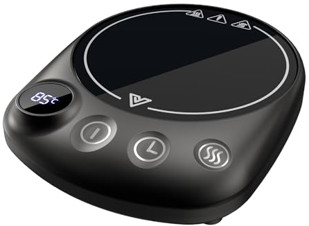 MXMZHXU Scaldatazze, 4 Temperature Regolabili Da 55°C a 85°C, Spegnimento Automatico Dopo 8 Ore, Scaldatazze Con Funzione Timer 1-12h （Ferroso）