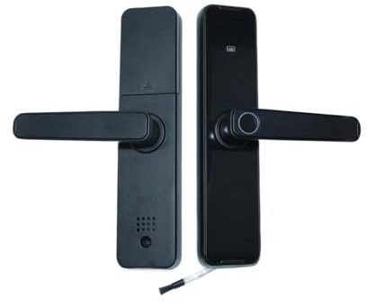 STRAFBRG Smart Door Handle Tuya Smart Door Lock Digital Electronic Lock with Smart Card/Password/Key Unlock/USB Emerncy Charging Anti-Theft Smart Door Locks(22147 5050)