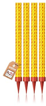 h2i Eissterne | 4 Stück | 90 Sek. Brenndauer | Eisfontäne, Sprühkerze, Wunderkerze | Highlight für Events, Party, Hochzeit, Geburtstag | Kat. F1 – nur für den Außenbereich