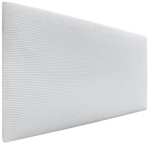 DHOME Kopfteil in unifarbenem Cord, hohe Qualität, modernes gepolstertes Kopfteil, Luxus-Bett, gepolstertes Schlafzimmer (Weiß, 90 cm)