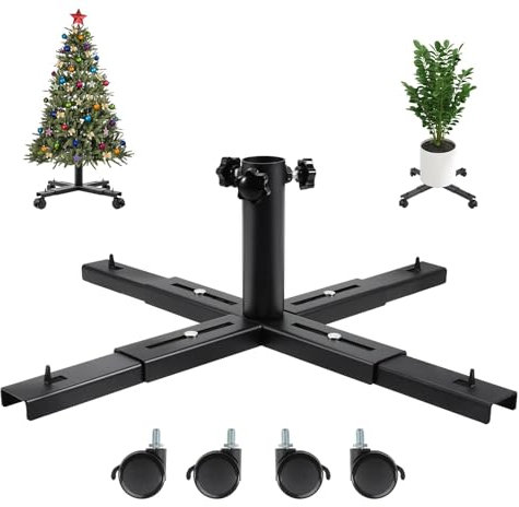Bvomheez Christmas Tree Stand Base with Wheels, Max 7.5FT Artificial Trees