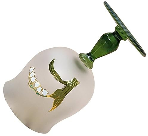 MAGICLULU Crystal Lily Valley Cup Vintage Style Glass Wine Goblet for Party Decor