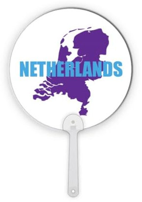 no/no map Netherlands Euan Windll Handventilator aus Kunststoff, rund, Dekoration, Handwerk