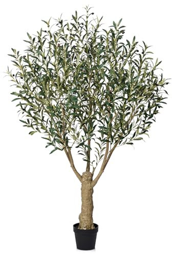 VeriNatural Artificial Olive Tree 180cm Large Fake Plant-Faux Plants for Indoor&Outdoor Decor, UV Resistant Artificial Plant with 2055 Leaves&95 Fruits-Perfect for Home, Office, Balcony,VN160